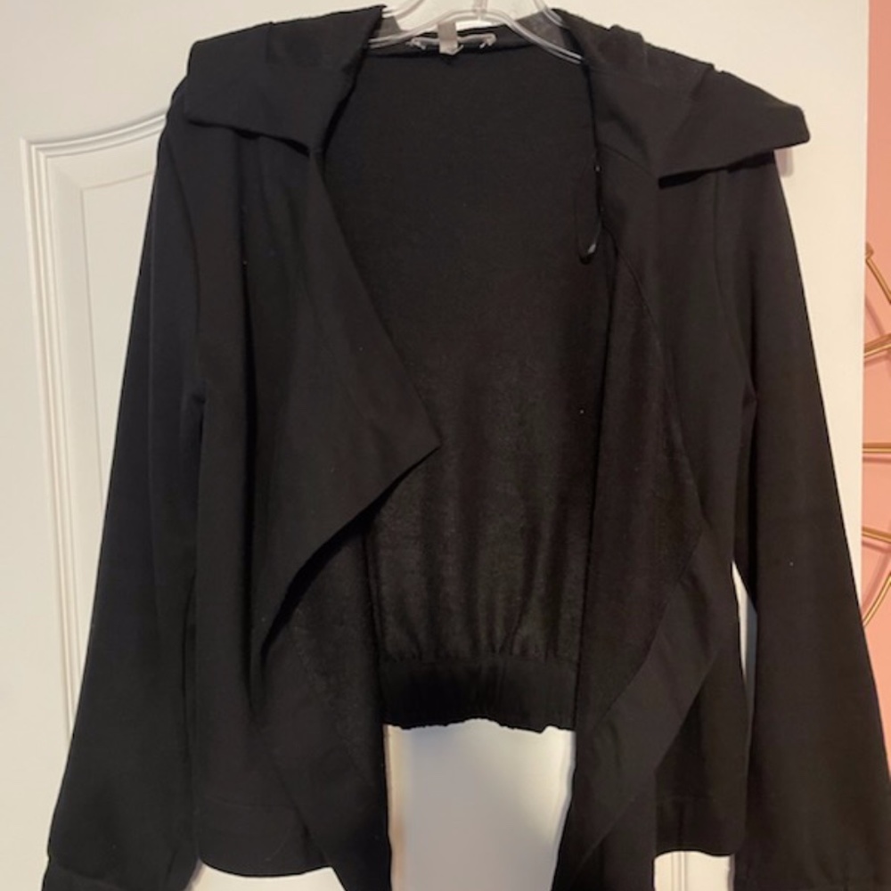 Grey & Gray Open Front Sweatshirt
